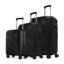 Skybags Streax | Set of 3 (Cabin+Medium+Large) Trolley Bag, 55+66+76 Cm Hardside Luggage | 8 Wheels, Combination Lock | Polypropylene | Suitcase for Travel | 5 Year International Warranty | Black