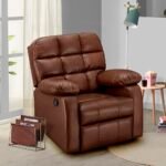 Sleepyhead RX5 - Single Seater Leatherette Manual Recliner with Durable Spring Support | Stylish Upholstery | Snug Fit for Luxurious Comfort (Glossy Sandy Swag) Brown