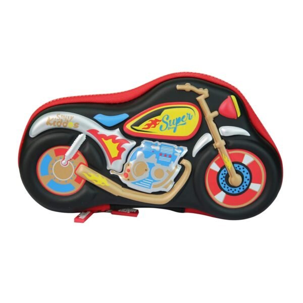 Smily Kiddos Moto Bike EVA Pencil Box EVA Pencil Case Speed Pencil Case Red Color Pencil Case Organizer