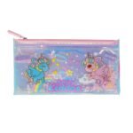 Smily Kiddos Unicorn Pencil Pouch With Drift Glitter Pink Holographic Case for Kids - Large Capacity Oil Glitter Design - Best for Return Gift