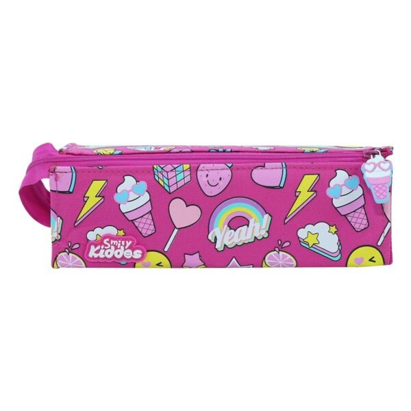 Smily Tray Pencil Case for Kids | Spacious Zipper Pencil Pouch | Durable Polyester, Lightweight, Cute Stationery Organizer for School – 22x7x7 cm