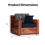 Solid Sheesham Wood 5 Seater Sofa Set for Living Room Hall Office Hotel Wooden 3+1+1 Seater Sofa Furniture (Honey Finish)