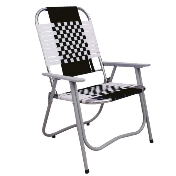 South Whales Portable Folding Chair With Arm Rest - Chromium Steel Frame,Compact&Space-Saving Design For Home,Balcony,Camping,Garden,And Office (Set Of 1) (Black)