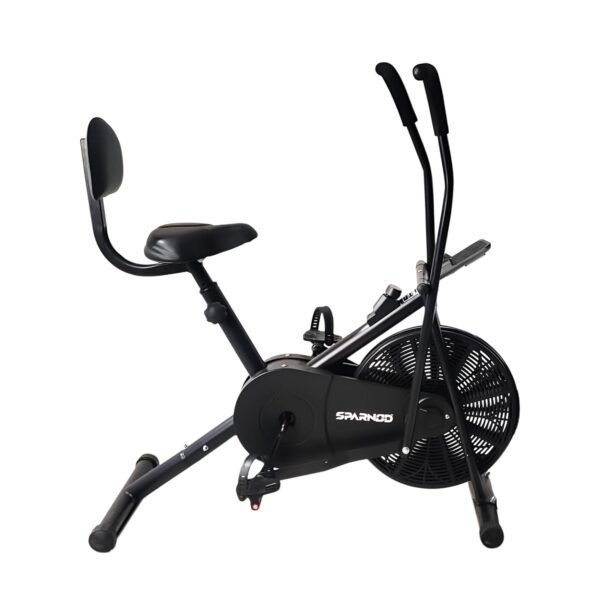 Sparnod SAB-05 Air Bike Exercise Cycle for Home Gym with Back Support | Full Body Workout – Arms & Legs Dual Action | Adjustable Resistance | 120 KG Maximum User Weight & 1-Year Warranty