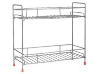 Stainless Steel 2-Tier Kitchen Rack and Organizer Spice Rack for Kitchen, Container Organizer, Utensils Dishes Spices Jar Holder Cup Glass, Dish Rack, 2 Layer Rack