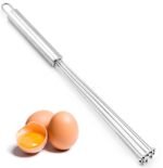 Stainless Steel Ball Whisk – European Design Egg Beater & Mixing Whisk – Kitchen Hand Wire Whisk for Cooking, Whipping, Blending, Stirring, Beating – Dishwasher Safe
