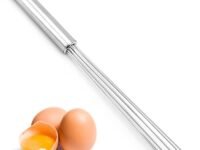 Stainless Steel Ball Whisk – European Design Egg Beater & Mixing Whisk – Kitchen Hand Wire Whisk for Cooking, Whipping, Blending, Stirring, Beating – Dishwasher Safe
