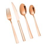 Stainless Steel Cutlery Set for Dining Table, 12 Piece Mixed Tableware Set for Serving Flatware, Kitchen Utensils for Eating, Dishwasher Safe (Rosegold)