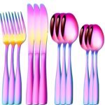 Stainless Steel Cutlery Set of 12 Pieces for Dining Table, Service for 3, Flatware Premium Spoon Fork and Knife Set for Home & Kitchen, Dishwasher Safe (Rainbow)