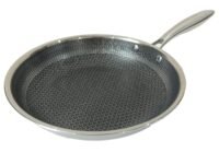 Stainless Steel Honeycomb Frying Pan 26 CM | Non-Stick Scratch Resistant Fry with Stay-Cool Handle Non-Toxic, Induction, Dishwasher & Oven Safe Cookware