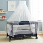 StarAndDaisy Cradle for new Born Baby Cradle for 0 to 3 Year Baby, Convertible playpen with Wheels,Storage Basket & Mosquito net Baby Sleeping Cradle/Bedside Bassinet - Assorted Colour