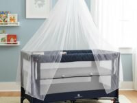 StarAndDaisy Cradle for new Born Baby Cradle for 0 to 3 Year Baby, Convertible playpen with Wheels,Storage Basket & Mosquito net Baby Sleeping Cradle/Bedside Bassinet - Assorted Colour