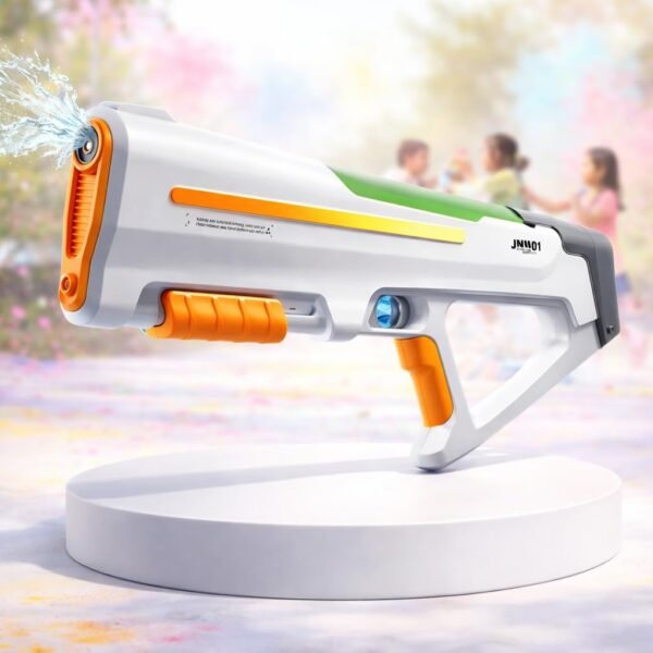 Storio Rechargeable Electric Automatic Big Powerful Holi Pichkari Water Gun Toy for Kids with Luminous Light | 600ML Inbuilt Storage | Upto 30Ft Range |High Pressure Mechanism