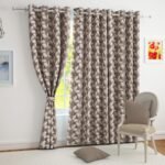 Story@Home Window Curtains 5 Feet Long Set of 1 | Room Darkening Curtain | Floral Printed | Thermal Insulated Curtain for Living Room | (116 X 152 Cm, Brown) | Perfect for Home Decor