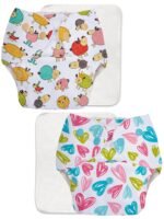 Superbottoms Basic Leakage-proof advanced cloth diapers for babies, High Absorbent 2 reusable diaper and 2 insert pad Combo Pack washable cloth diaper 3M -3Years Adjustable