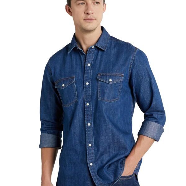 Symbol Premium Men's Casual Cotton Denim Shirt (Regular Fit)