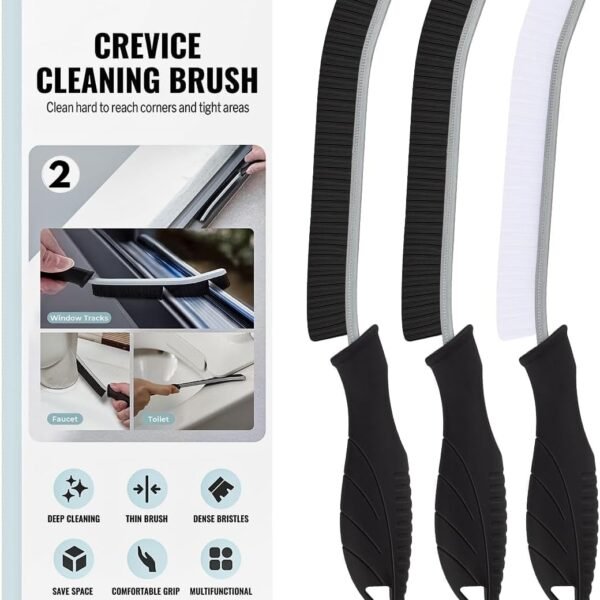 TCCO Crevice Cleaning Brush - Grout Scrub Brush, House Cleaning Supplies, Gap Cleaning Tools, Home Essentials, Gifts for Women Men, Hard Bristle Crevice Cleaner Brush for Household Use, Bathroom(2PCS)