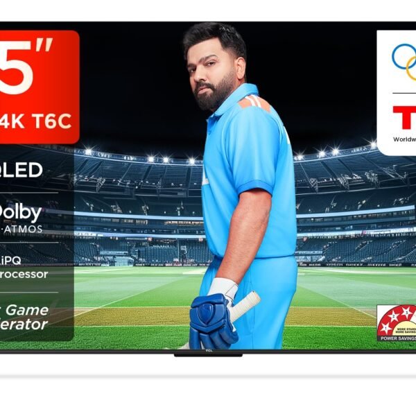 TCL 139 cm (55 inches) 4K UHD Smart QLED Google TV 55T6C