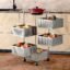 TEX-RO Kitchen Trolley with Wheels, Kitchen Organizer Items and Storage Solutions for Square Kitchen Organizer and Kitchen Accessories Items (Silver Grey,Layer 5)