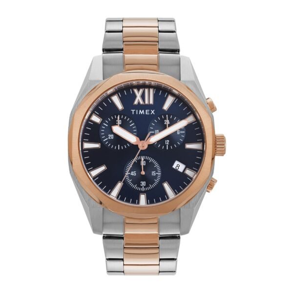 TIMEX Analog Watch for Men Available in Multicolor Dial & Gold Stainless Steel Bracelet Band - Water Resistant Wrist Watches