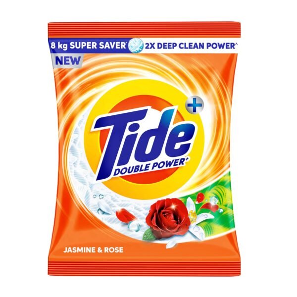 Tide Plus Detergent Washing Powder - 8kg Super Saver Pack | Jasmine & Rose Fragrance | 2X Deep Clean Power | World's No. 1 Detergent Brand