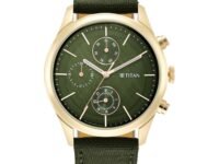 Titan Neo Splash Green Dial Quartz Analog with Date Fabric Strap Watch for Men-NS1805WP01