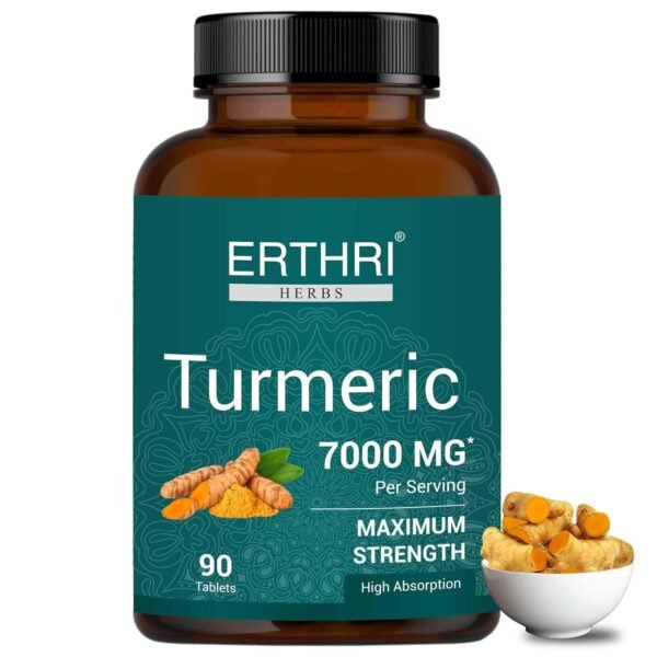 Turmeric Tablet - 7000mg, 90 tablets | 100% Natural Haldi Extracts | Helps Boost Immunity