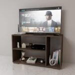 Tv Cabinet for Living Room Engineered Wood TV Entertainment Unit Set Top Box Tv Stand Table/TV Cabinet with Shelves for Books & Dcor Display Unit Bed Living Room Upto (Walnut)