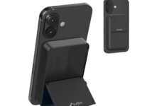 URBN 10000 Mah Stand Magsafe Power Bank with Stand | 15W Fast Wireless Charging |Strong Magnetic Hold | USB Type-C Input/Output | Pass Through Charging | Magtag Ring Included | (Black) -USB Type C