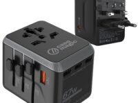 Universal Travel Adapter (67W GaN) All-in-One International Power Adapter with USB-C & QC3.0, USB-A, Fast Charger for MacBook, Laptop, iPhone, Android, for 200+ Countries (USA/AUS/UK/EU)