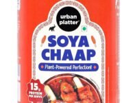 Urban Platter Soya Chaap in Brine, 800g (Canned | Chunks on Stick | Drained Weight - 500g, Rich in Plant Protein| Soy Chap)