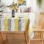 Urban Space Sicilia Table Linen Collection - Premium Water & Stain Resistant Dining Table Cover for 4 Seater, Anti Skid Table Cloth for Center Table (Vertical Yellow, 52" x 72")