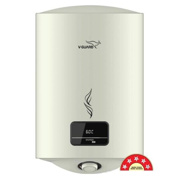 V-Guard Divino DG Geyser 10 Litre Water Heater with Digital Display | Suitable for Hard Water | BEE 5 Star Rating | Advanced 4 layered Safety | 5 Year Inner Tank Warranty by V-Guard