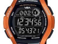 V2A STEPO 50 Lap Memory 5ATM Waterproof Unisex Fitness Sports Watch with Step Counter Stop Watch and Countdown Timer (Black-Grey)