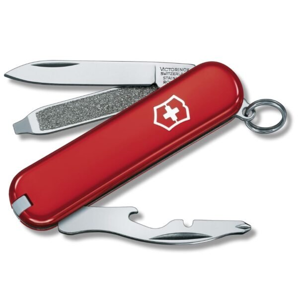 Victorinox Swiss Army Knife - Rally - 9 Functions, Multitool - Red, 58 mm