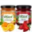 Vistevia Sugar Free Strawberry and Orange Jam, Diabetic and Keto Friendly - Sweetened Naturally with Stevia- Tastes Delicious - Pack of 2 (220 * 2 GM)