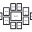 Wall 11 Collage Photo Frames Black (Black), Glass, Rectangular, 18L x 12W Centimeters, 4"X6"-6 5"X7"-4 & 8"X10"-1