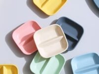 Wheat Straw Plates, Dinner Dishes Set, Side Dish Plates for Dessert, Cupcake Dish, Salad, Steak, and Home and Kitchen Decor Dishwasher & Microwave Safe (Nordic Green, 12)