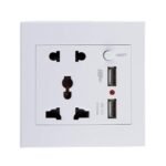White 2.1A 2 USB Ports Wall Socket Charger Power Panel - 13A Receptacle 5 Outlet Switch | Home Improvement | Electrical & Solar | Switches & Outlets