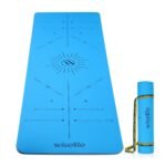 WiseLife Dual Layer TPE Yoga Mat + Carry Strap for Women and Men | Non-Slip Textured Extra Wide & Thick | Pro Balance TPE Exercise Mat For Home, Pilates, Gym & Fitness (6MM, Cyan Black)