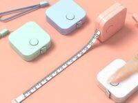 Wolpin Measuring Tape 1.5m Peach | Portable Plastic Double Sided Ruler Tape | Inch & Cm Mini Measurement Tape for Body Clothing Tailoring | Lightweight Handy Measuring Tool