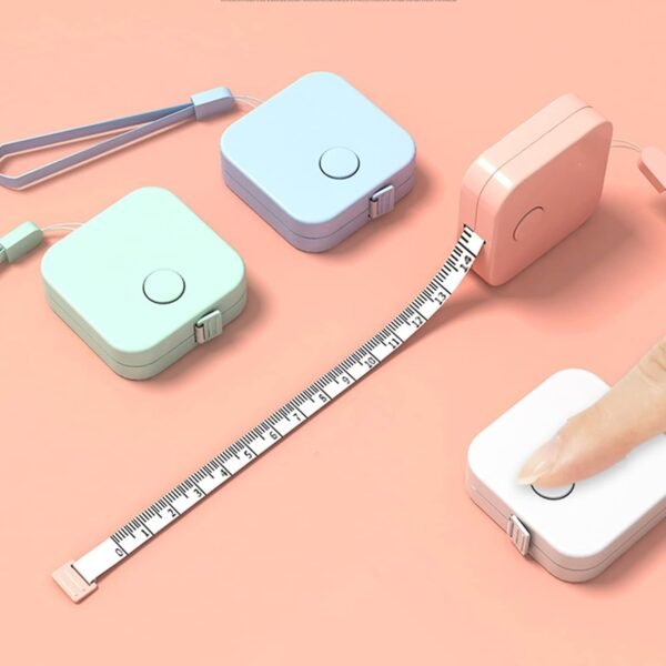Wolpin Measuring Tape 1.5m Peach | Portable Plastic Double Sided Ruler Tape | Inch & Cm Mini Measurement Tape for Body Clothing Tailoring | Lightweight Handy Measuring Tool
