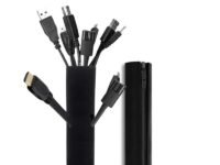 Wonder Care Soft Neoprene Cable Sleeve Wrap Cover Management Cord Wire Hider System with Zipper for TV Computer Office Home (Black, 39-40 Inch) -Pack of 2