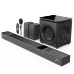 ZEBRONICS 1100 Watts Powerful Soundbar, 7.2.4 Home Theatre, Wireless, Dual Satellites & Driver Subwoofer, Dual Radiators, DTS X,Dolby Atmos, Karaoke UHF Mic, HDMI Earc, Optical (Juke BAR 10000), Black