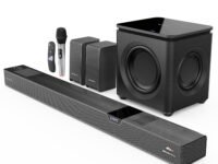 ZEBRONICS 1100 Watts Powerful Soundbar, 7.2.4 Home Theatre, Wireless, Dual Satellites & Driver Subwoofer, Dual Radiators, DTS X,Dolby Atmos, Karaoke UHF Mic, HDMI Earc, Optical (Juke BAR 10000), Black