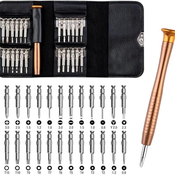 Zaptec 25 in 1 Precision Small Magnetic Screwdriver Set Multi Pocket Repair Tool Kit for Mobile, Laptop, Electronics, iPad, Mackbook, Watch