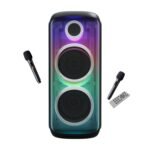 Zebronics 160W Party DJ Speaker, Upto 3.5h Playback, Dual Mic, Karaoke, 2X Full-Range 25.4cm Driver, TWS, 4EQ Modes, 6.3mm Dual Mic & a Guitar in, BT, USB, AUX, RGB, LED Display (Party Fyre 510)