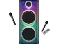 Zebronics 160W Party DJ Speaker, Upto 3.5h Playback, Dual Mic, Karaoke, 2X Full-Range 25.4cm Driver, TWS, 4EQ Modes, 6.3mm Dual Mic & a Guitar in, BT, USB, AUX, RGB, LED Display (Party Fyre 510)