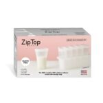 Zip Top Reusable 100% Platinum Silicone Breast Milk Storage - Bag Set of 6 + Freezer Tray