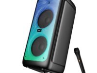 boAt Partypal 390/400 Speaker w/ 160 W Signature Sound, Karaoke with 2 Microphone Input Ports, Up to 6 hrs Playtime, EQ Modes, TWS Mode, Bluetooth v5.3, AUX & USB Type-C Port, Space Black